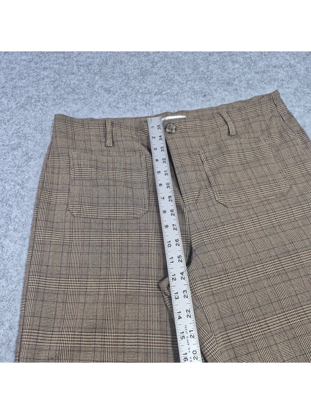 Jules & Leopold Brown Plaid Wide Leg Trousers Sz XL Business Casual Stretchy - Picture 12 of 13